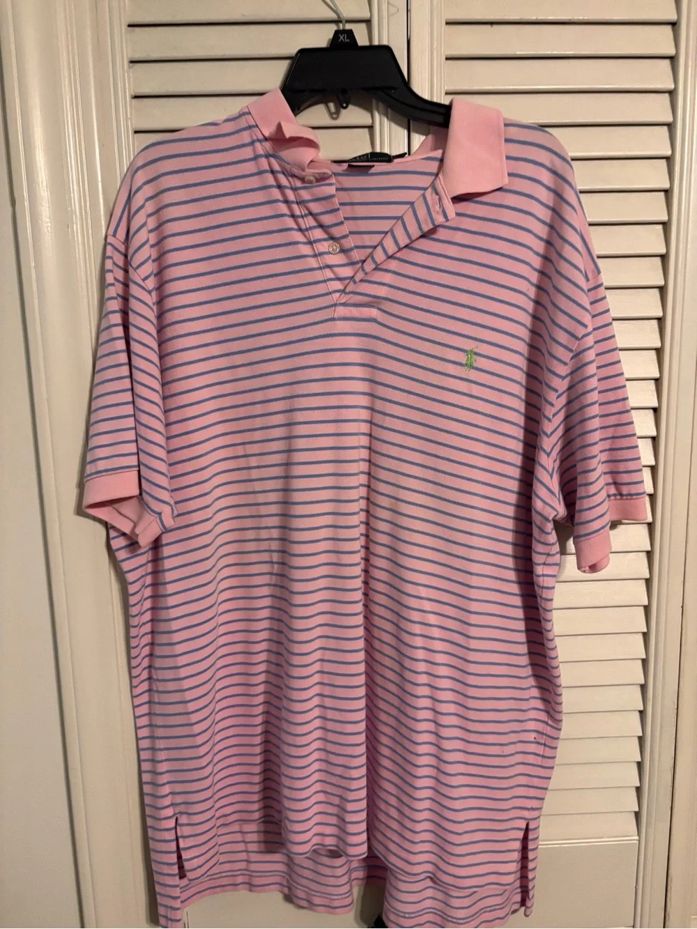 Ralph Lauren Pink Polo with Blue Stripes